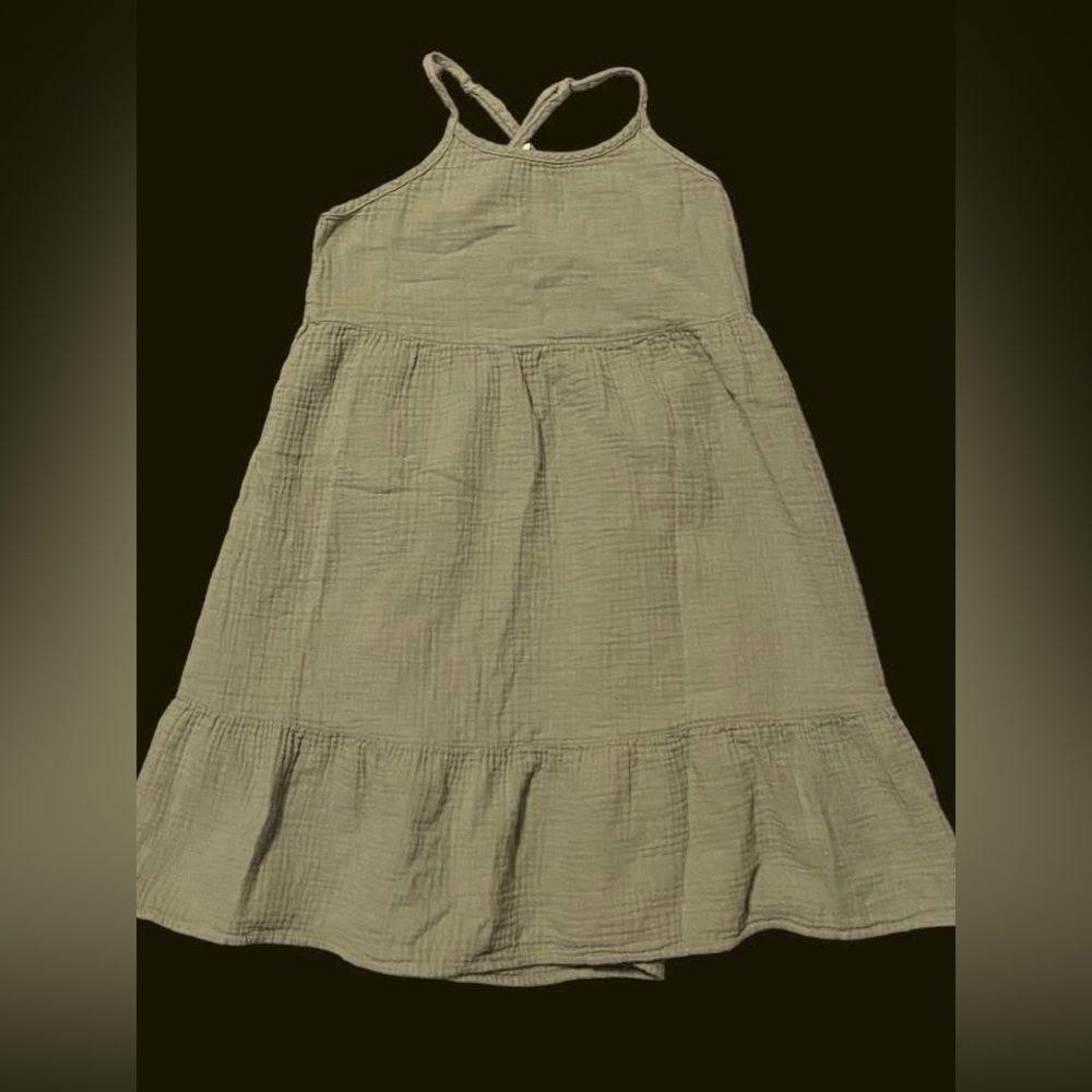 Cat & Jack Olive Green Tiered Ruffled Sundress